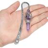 Metal Amethyst Crystal Bookmark Healing Crystals Gemstone Pendant Charm Book Marker For Women Men