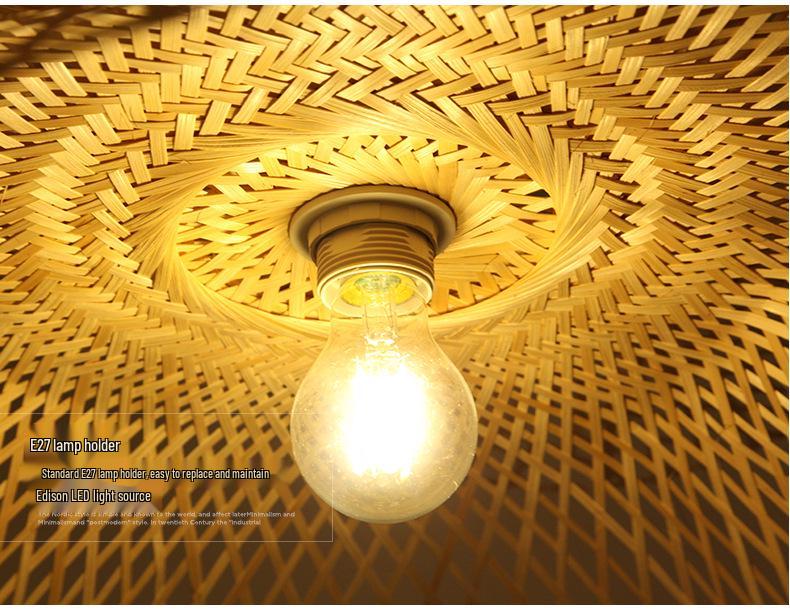Southeast Asian Bamboo Lantern Pendant Light - Japanese Style Lampshade for Restaurants, Hot Pot Shops, Homestays, Hotels, and Artistic Decor