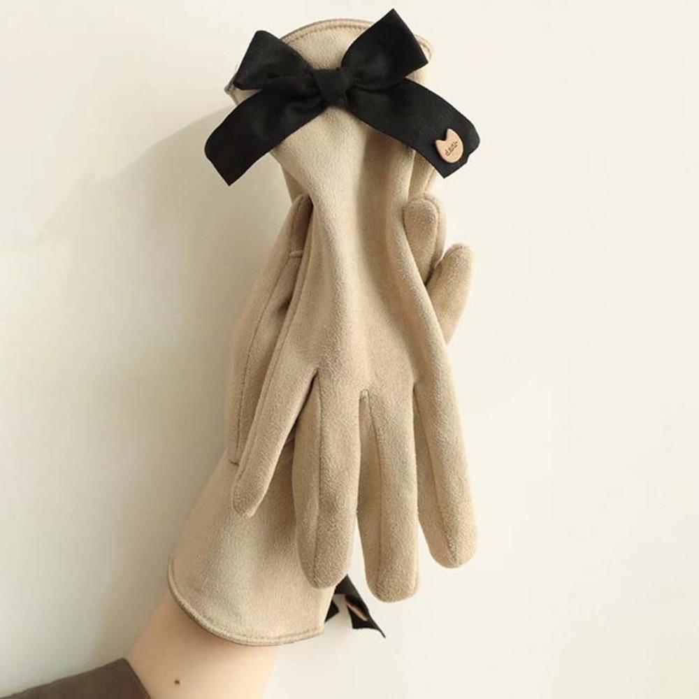 Soft Women Anti-cold Mittens Plush Windproof Finger Mittens 2 Finger Flip Gloves Cycling