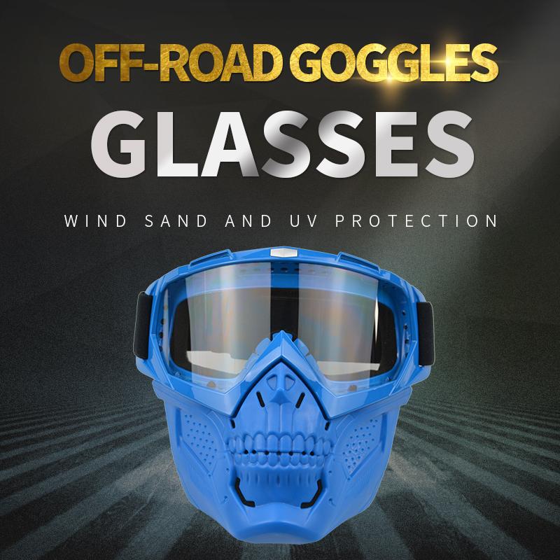 Anlorr Motorcycle Goggles Windproof Tactical Mask Dustproof Goggles With Face Protection Shield Mask