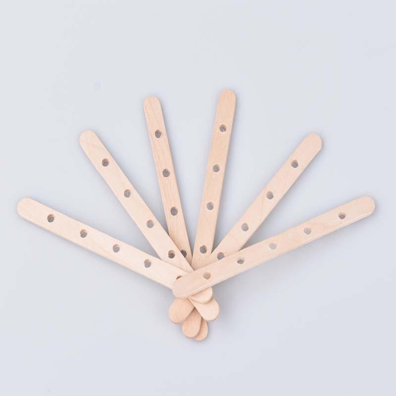 4mm Wooden Wick Holder, Multi-Hole Popsicle Sticks, 100 Pcs DIY Candle Wick Making Tools