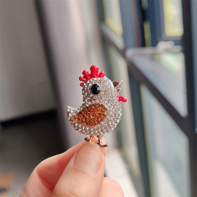 Zodiac Brooch, High-Grade Diamond Chicken Brooch, Pin, Rhinestone Brooch