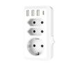 EU Socket With USB And 3 AC Outlets Power Converter Swtich Control 100-240V 16A Wall Socket Standard Plug Adapter Extension