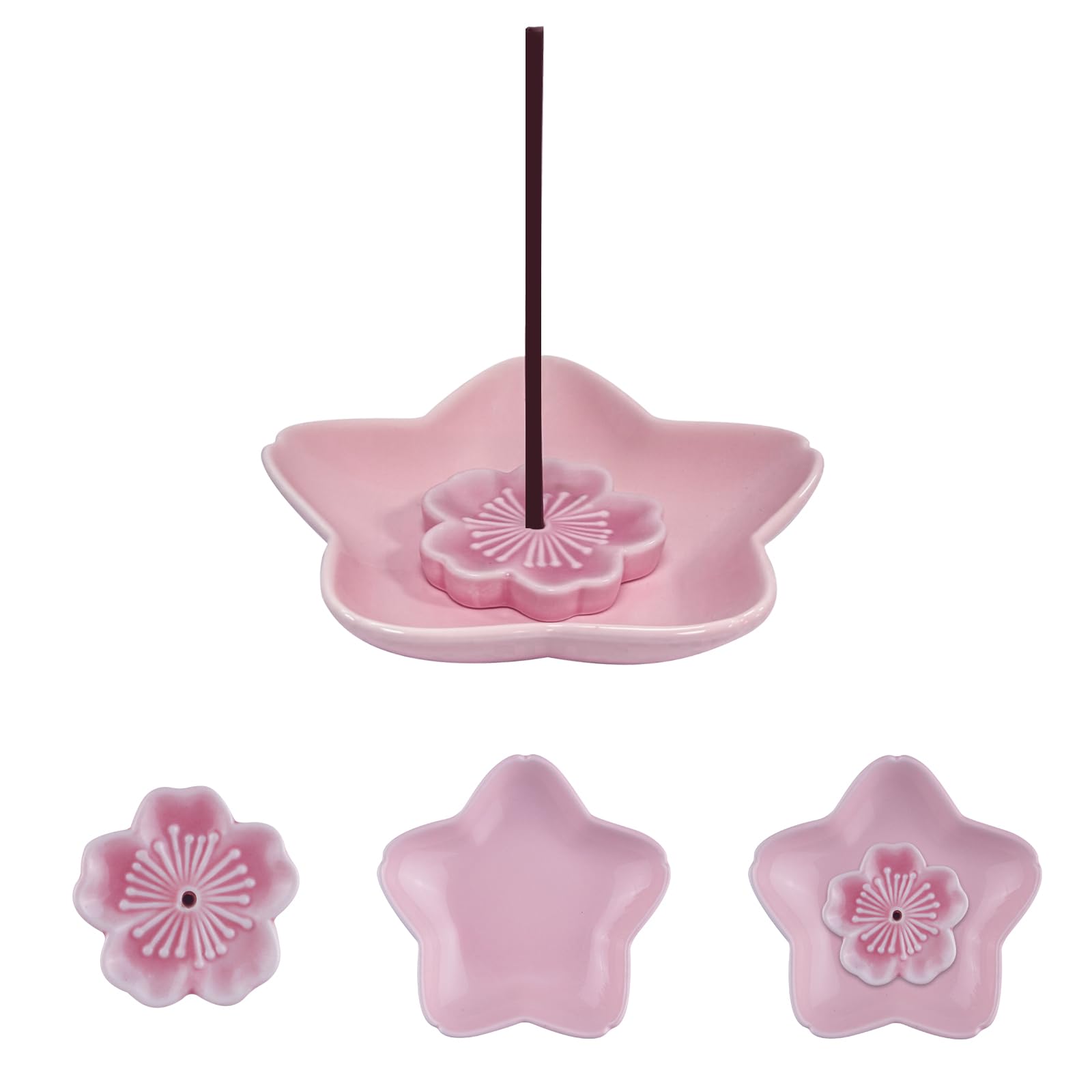 

UTRISM Ceramic Incense Holder for Buddhist Altars, Multi-Functional Ceramic Incense Burner Suitable for Tea Rooms, Study Rooms, Meditation,