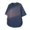 Fitness-T-Shirt mit kurzen Ärmeln, feuchtigkeitsableitend, schnelltrocknend, für Laufen, mit abgerundetem Saum