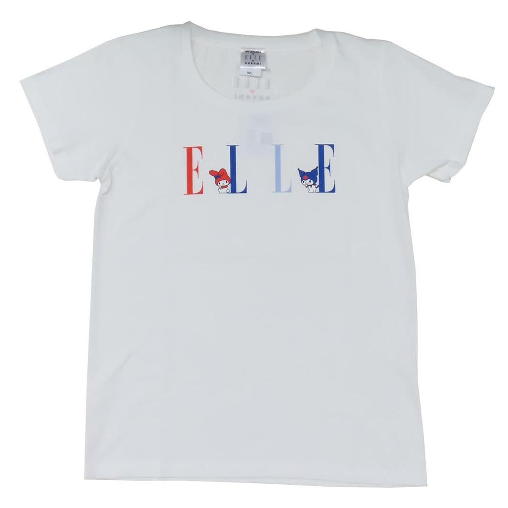 ELLE x My Melody Kuromi ELLE WL Size Women's T-Shirt, White,