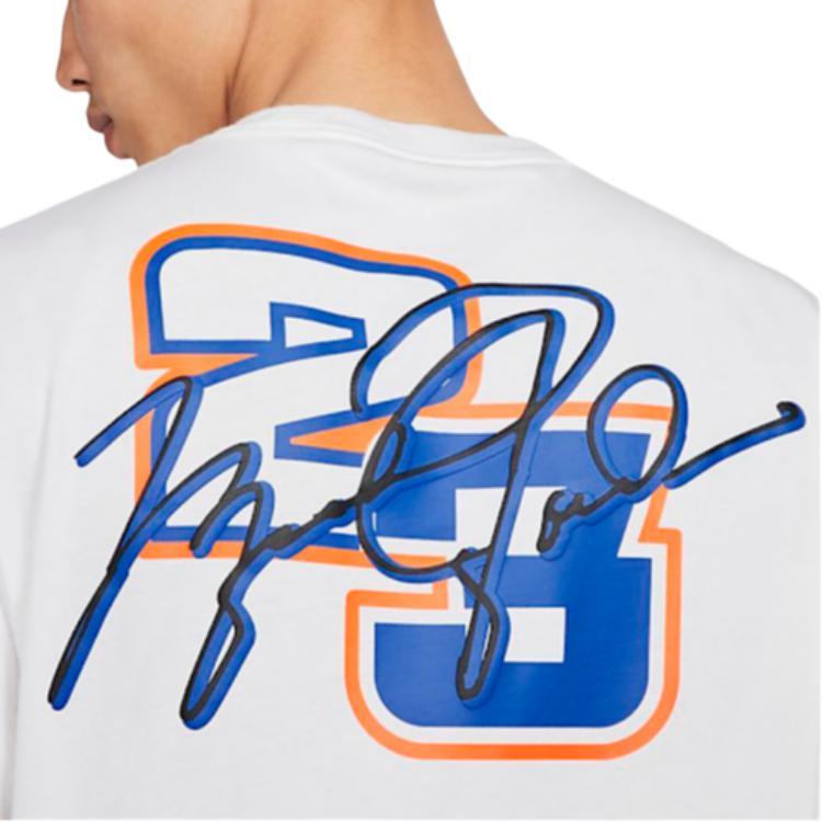 Air Jordan Sport DNA Print Crew Neck Short Sleeve T-Shirt Men Tops White CV2994-100