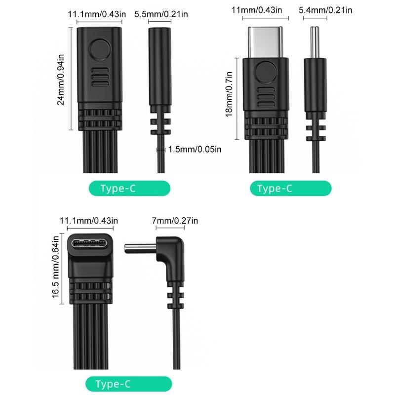 USB C Adapter Cable Different Length Type C Converter Cord for Tablets Phones Support 480Mbps Data Transmission