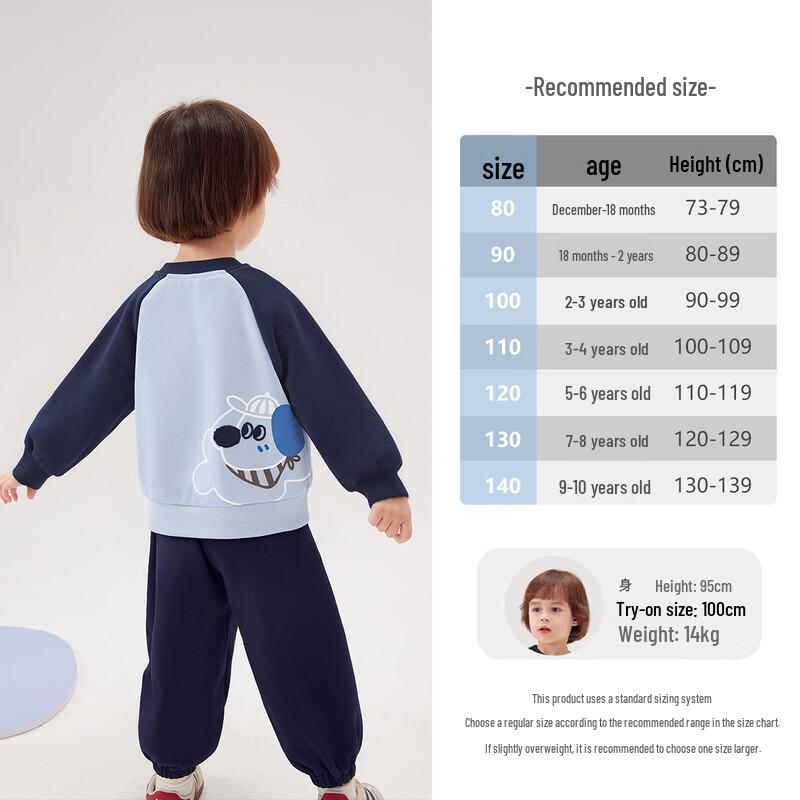 JELLYBABY Boys' Color-Block Dog Print Pullover Sweatshirt