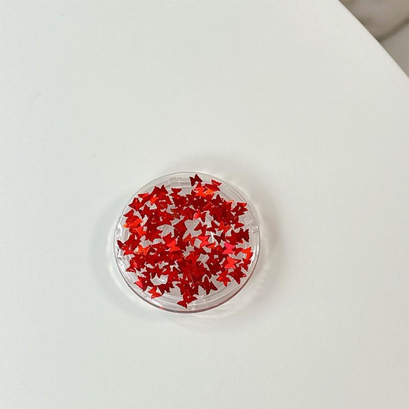 Butterfly Glitter Solid Color Circular Phone Airbag Holder Korean Ins Style Desktop Stable Portable Ring Women's Gift