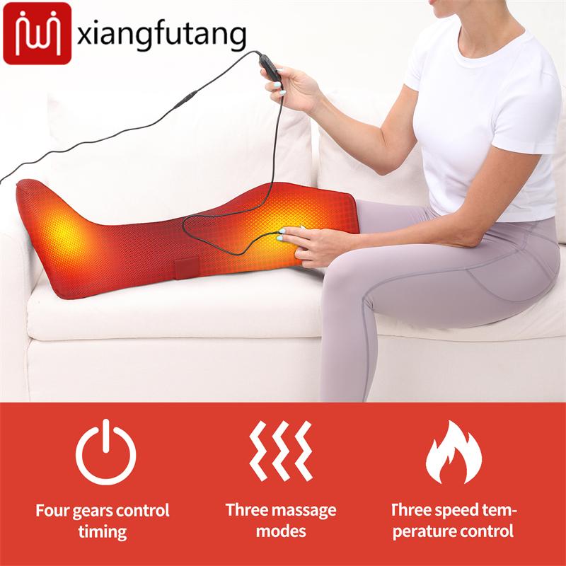 Electric Heated Leg Knee Massager 3 Heating Massage Functions Muscle Pain Relief Blood Circulation Promotion Fits Legs/Knees