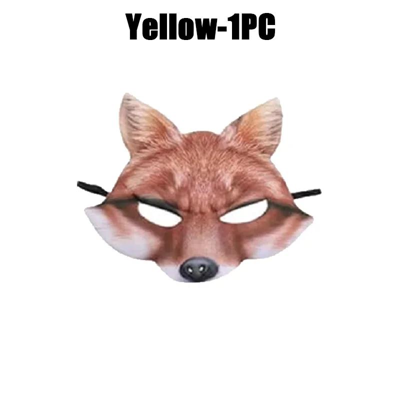 1-8PCS Plastic Fox Mask Costume Accessories Animal Theme Design for Halloween Cosplay Party Supplies Costume Party Decoration