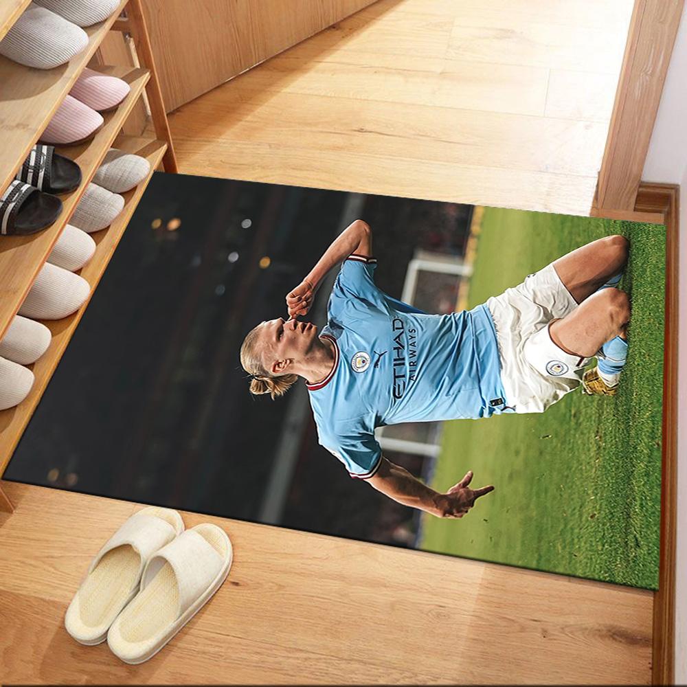 Haaland Enthusiasts Square rugs are a great choice for living rooms, bedrooms, home décor, and as gifts.