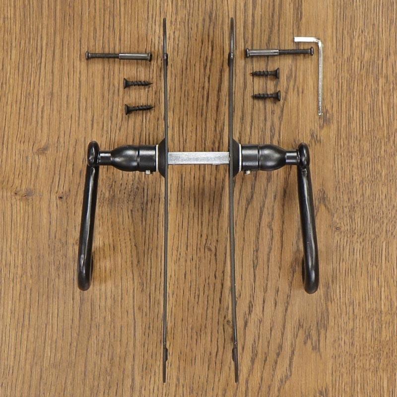 MALTA door handle with plate without hole BLACK