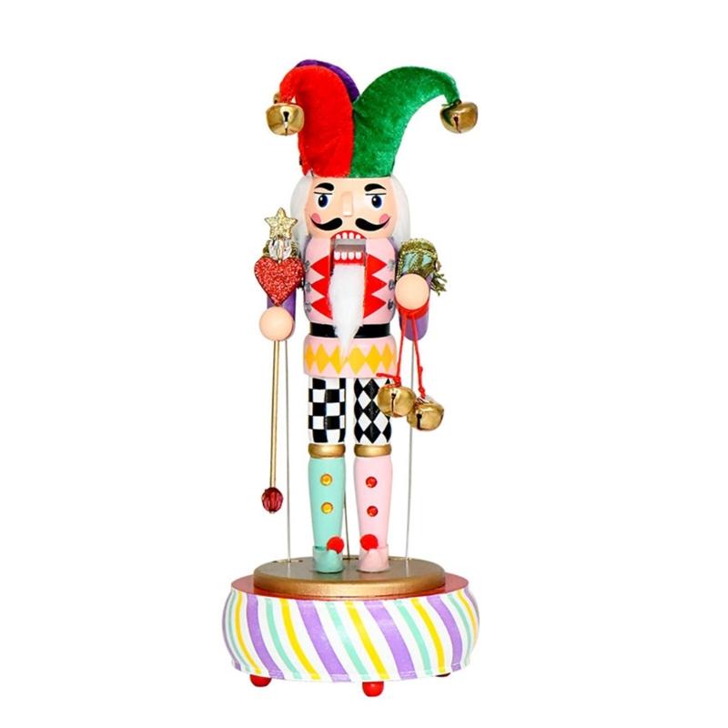 

Деревянная Фигурка Клоуна-Щелкунчика Музыкальная Шкатулка Ручной Завод Не Требует Батареек Музыкальное Украшение Рождественский Подарок 1