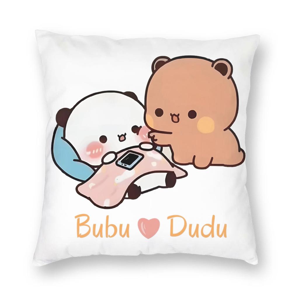 Bear Cartoon Cute Bubu Dudu Pillowcase Printing Polyester Cushion Cover Decorative Throw Pillow Case Cover Home Zipper 45*45Cm