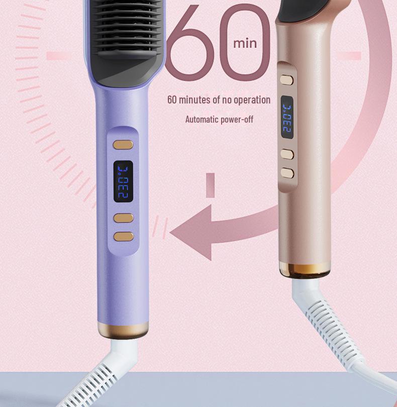 Negative Ion Dual-Purpose Hair Comb: Straightens & Curls Without Damage