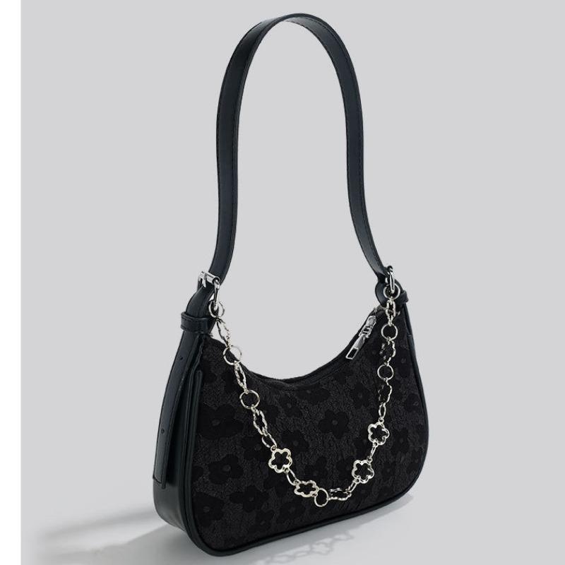 Chain Crescent-shaped Bag, Versatile Jacquard Small Bag, Single-shoulder Crossbody Bag, Underarm Bag