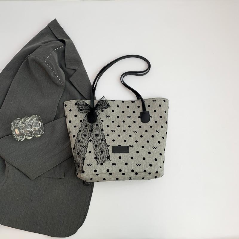 Beautiful Polka Dot Portable Tote Bag, Popular In Summer, Versatile and Large-capacity Shoulder Underarm Bag, Niche and High-end Sense