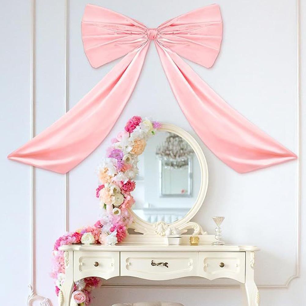 Satin Ribbon Bow Tie Themed Party Decorations Big Bow Wall Decor Large Ribbon Hanging Bowknot Party Wedding Photo Prop Decor