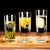 1pcs Advanced Style Multiple Capacity Juice Beverage Cups Het-resistant Round Transparent Glass Cups Hotel Restaurant Water Cups