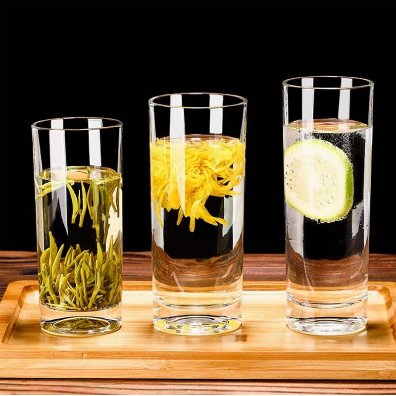 1pcs Advanced Style Multiple Capacity Juice Beverage Cups Het-resistant Round Transparent Glass Cups Hotel Restaurant Water Cups