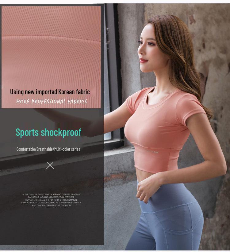 2022 Summer Sexy Cut-Out Short Sleeve Slimming Yoga T-Shirt for Women