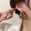 Stylish Zebras Stripe Studs Earrings Lightweight Metal Jewelry Handmade Ear Accessories For Everyday Outfits
