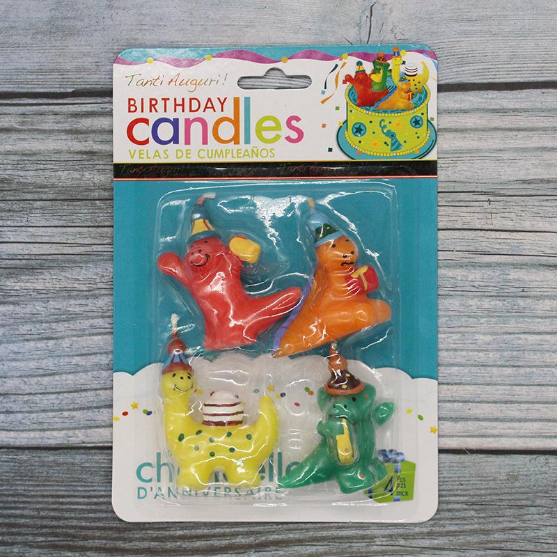 New Cute Cartoon Little Dinosaur Birthday Cake Candle Baby One Year Old Party Baking Decoration Candle