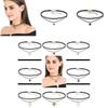 Trendy Pu Layered Choker Necklace For Women With Eye-catching Dual Heart And Star Pendants