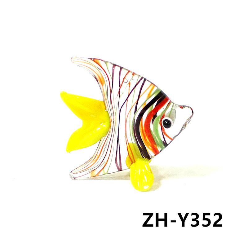 Mini Ocean Fish Figurine Cute Glass Sea Fish Ornaments for Diy Home Desktop Fairy Garden Micro Landscape Aquarium Decor Supplies