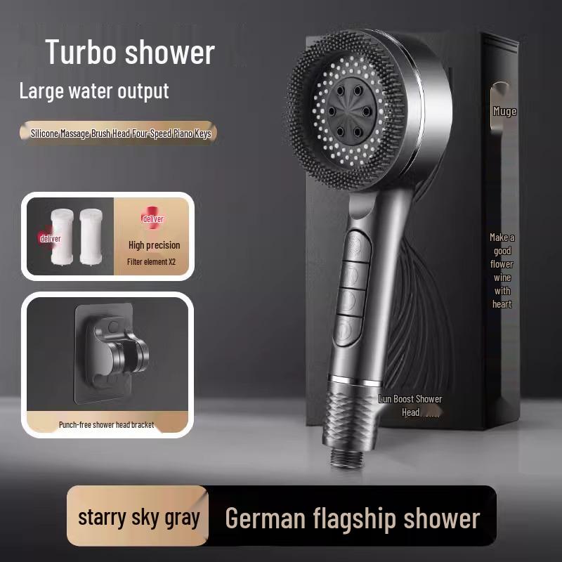 Filtered Booster Handheld Shower Head with Large Output