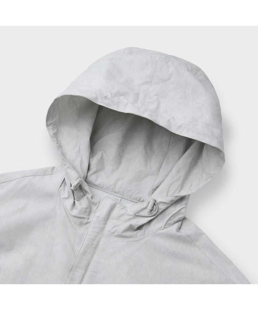 Customellow Gray Dyed Fabric Hood Jacket C9Uam26112Gyl