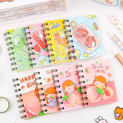 Mini Cartoon Spiral Notebook 80 Pages Pocket Notebook Portable Smooth Page Turning Journal