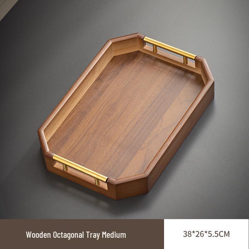 Kemeiruite Octagonal Wooden Serving Tray
