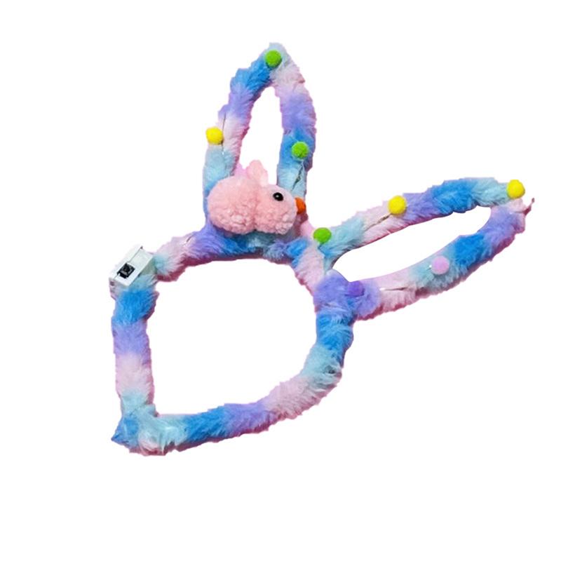 1Pc  Plush Glow Glow Ball Rabbit Hair Band Party Plush Glow Headwear