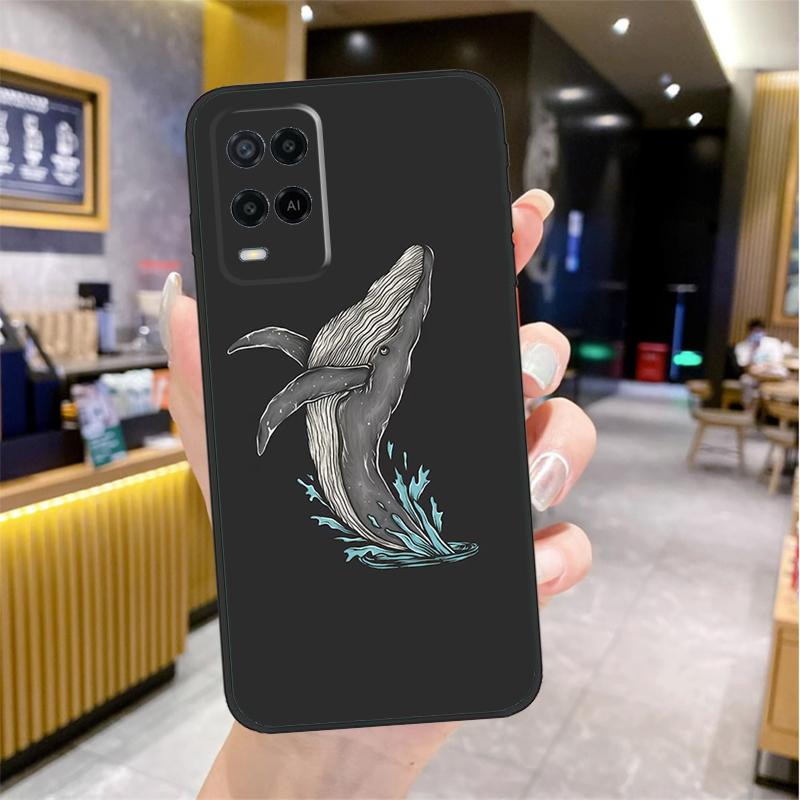 Whale Fish Wave Sea For OPPO A54 A74 A94 A5 A9 A31 A53 A52 A72 A15 A16 A17 A57 A77 A76 A96 A53S A54S A57S Case