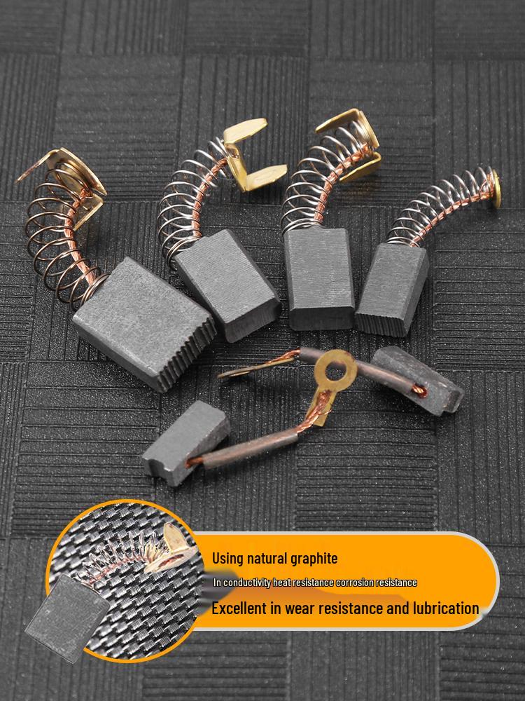 Carbon Brush Set for Angle Grinders, Cutting Machines, Hand Drills, Polishers, Sanders, Impact Drills, and Motors