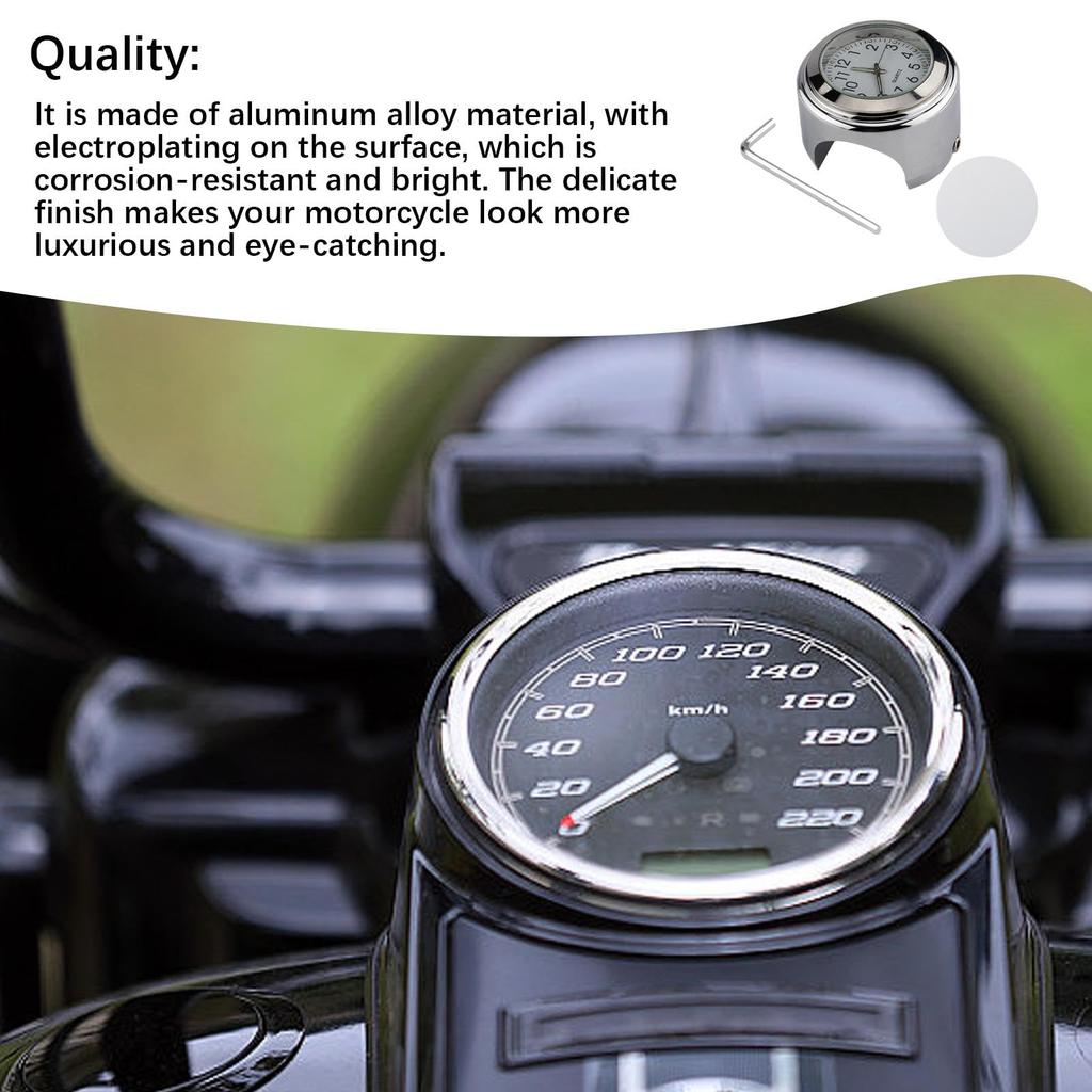 Bicycle Handlebar Clock - Waterproof Clock and Thermometer, Bike Clock