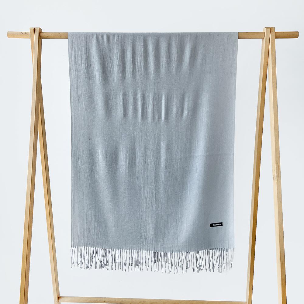 Autumn and winter scarf women's monochrome sheep sticky imitation cashmere scarf warm shawl versatile fringed scarf shawl