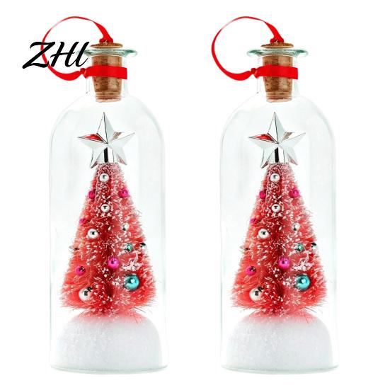 Schneeflocken-Stechpalmen-Ornamente Aufnehmbare Weihnachtsbaum-Flaschenpost, Sprachaufnahme Feiertags-Andenken Dekoration für den Eingangsbereich mit