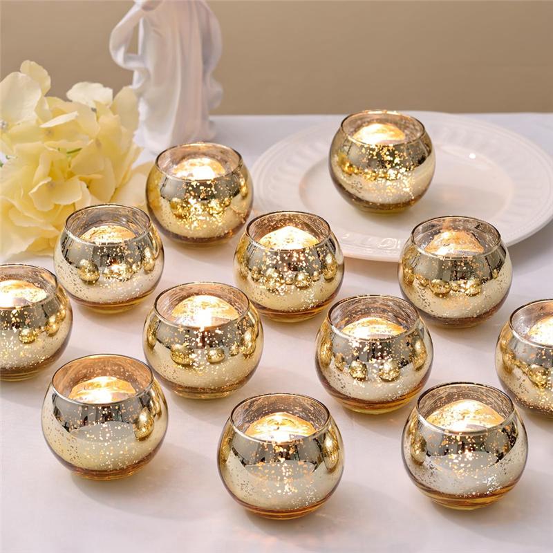 Vielseitige 12 Stück Elegante Goldene Kerzenhalter Teelichthalter Für Hochzeiten, Probeessen