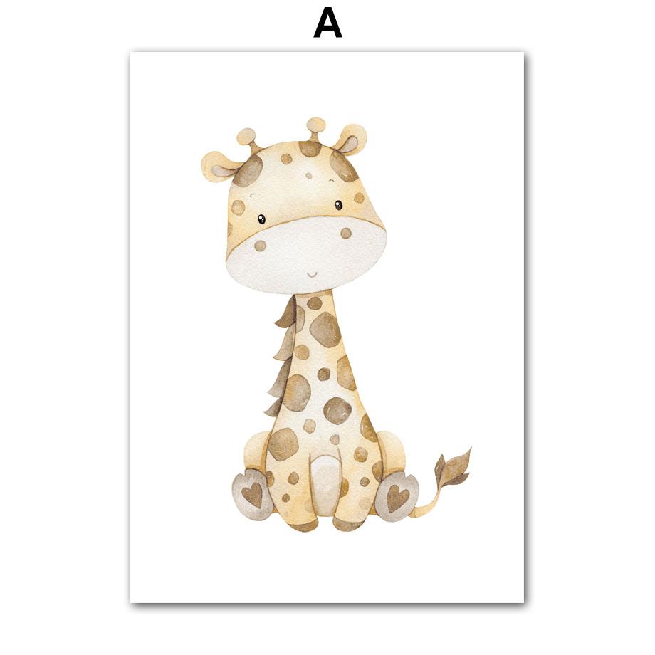 

Животные Жираф Слон Лев Зебра Обезьяна Настенная Живопись Холст Картина Скандинавские Плакаты И Принты Настенные Картины Детская Комната Домашний Декор 21cm×30cm NoFrame