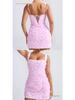 European-American Floral Square Neck Sleeveless Mini Dress