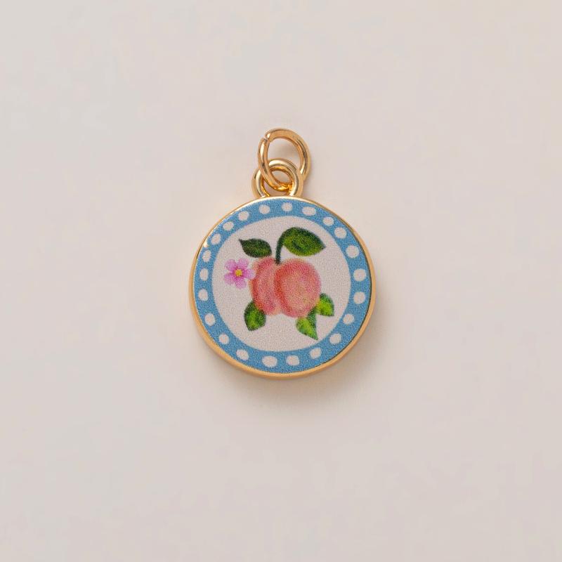 Simple And Versatile Color Blocking Butterfly Love Flower Diy Pendant Accessories Gold-Plated Color Preservation