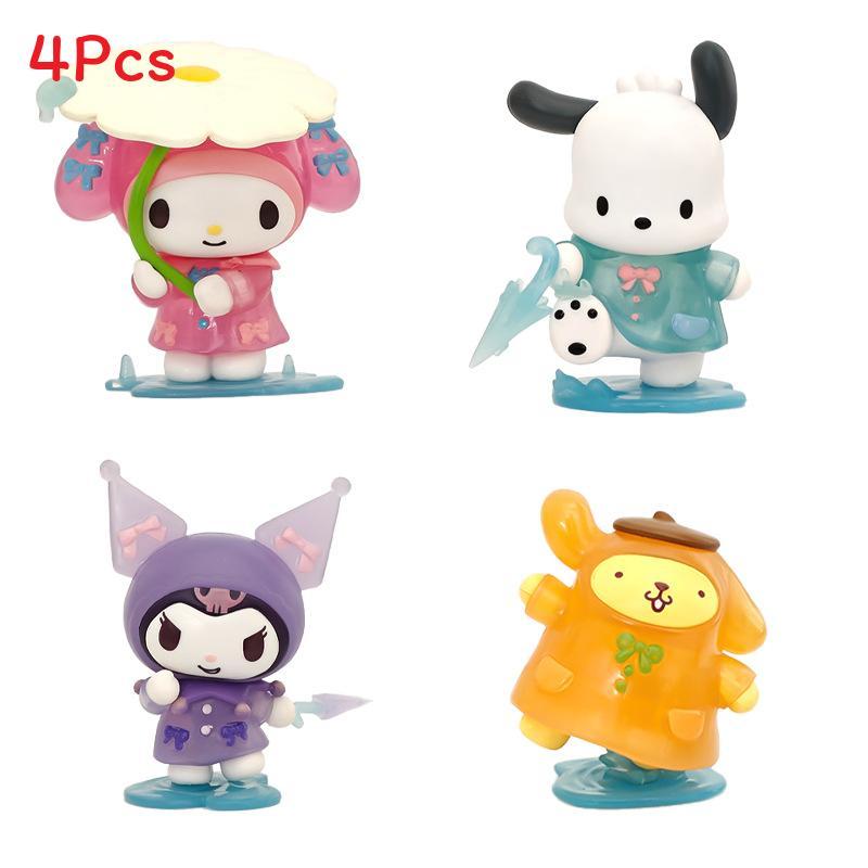 Sanrio Kuromi And My Melody Rainy Day Pvc Desk Figurines Set For Collection And Gift