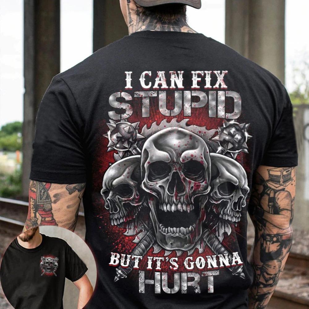 T-shirts Retro Masculinas de Caveira Estampadas em 3D Esqueleto Gótico Tops de Manga Curta Casual Camiseta Oversized Roupas Masculinas Camiseta Vintage