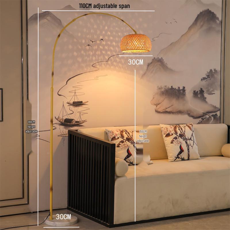 Wabi-Sabi Retro Zen Floor Lamp for Living Room, Study, or Bedroom