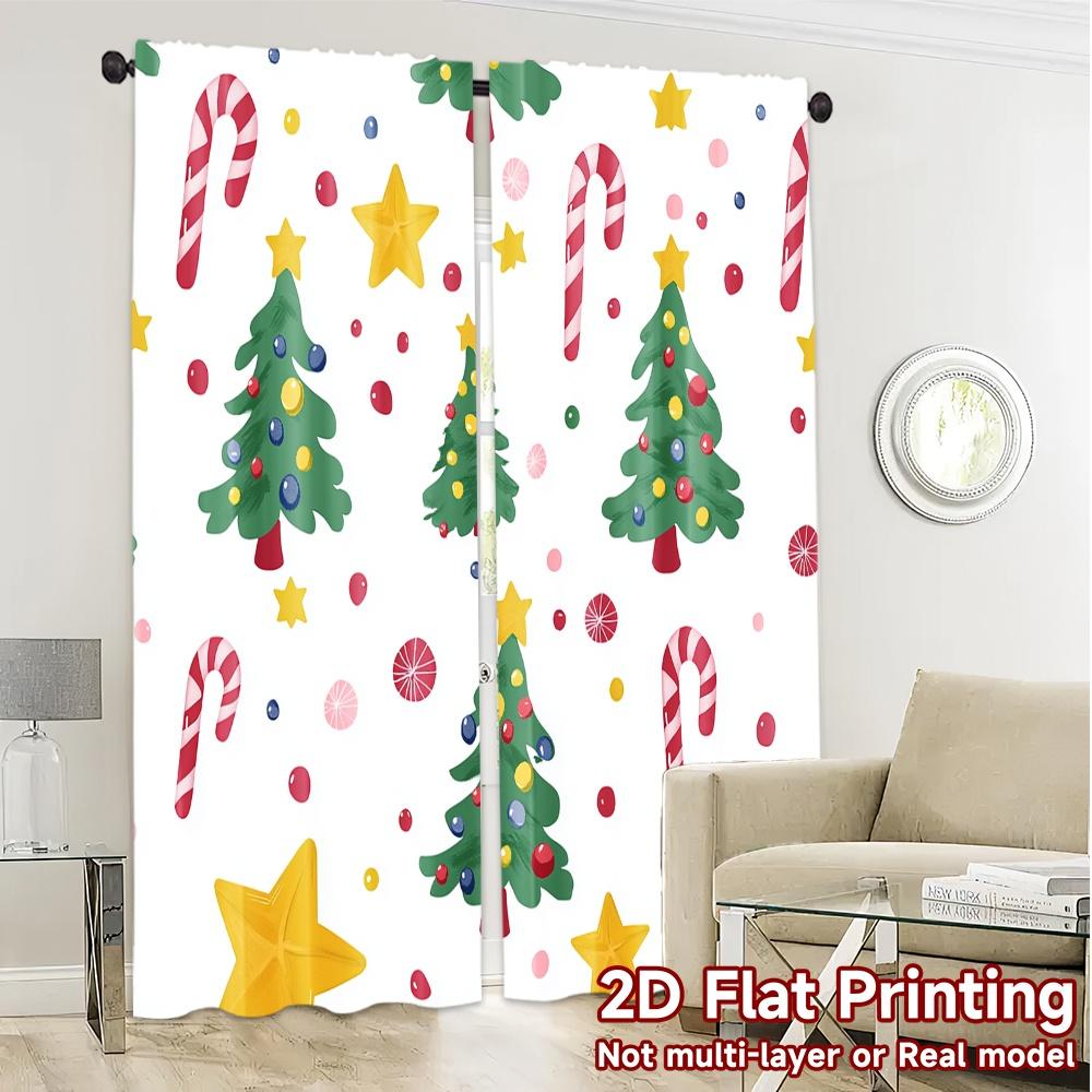 2 Stück, Vorhänge Weihnachtsbaum Geschenk Sterne (2) Chic Vorhänge&Draperien 100% Polyester Vorhänge Vielseitig Alle Dekorativ für Schlafzimmer,