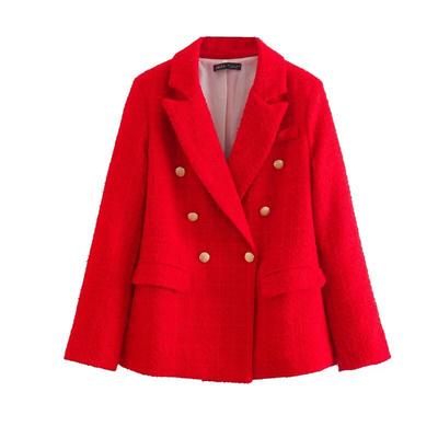European and American Style, New Women's Clothing, Fashionable, Casual, Versatile Fashion Textured Double-breasted Coat